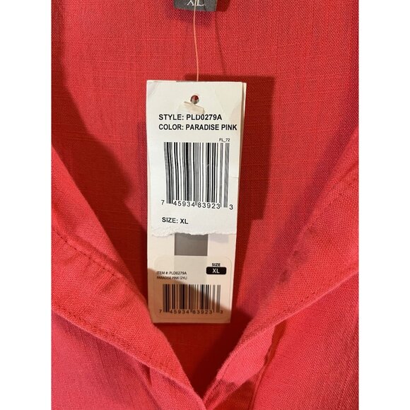 Peace & Pearls Women's Coral Pink NWT XL Rayon/Linen Dress - Picture 4 of 7